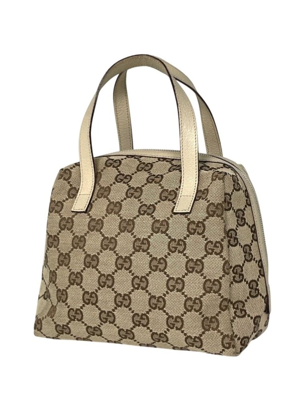 Gucci Handbag GG Pattern Canvas Beige White